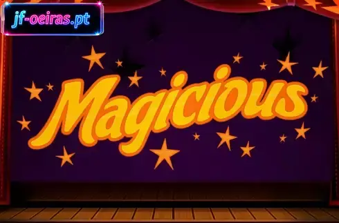 Interface de jogo de slot m&aacute;gico com m&aacute;gicos e s&iacute;mbolos de caixas flutuantes