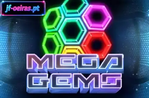 Mega Gems slot machine gameplay featuring glowing gemstones