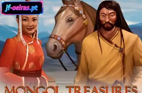 Tema do ca&ccedil;a-n&iacute;queis Mongol Treasures e s&iacute;mbolos de guerreiro