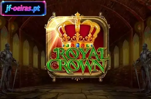 Interface da m&aacute;quina ca&ccedil;a-n&iacute;queis Royal Crown (BF games) mostrando s&iacute;mbolos de frutas e coroas selvagens